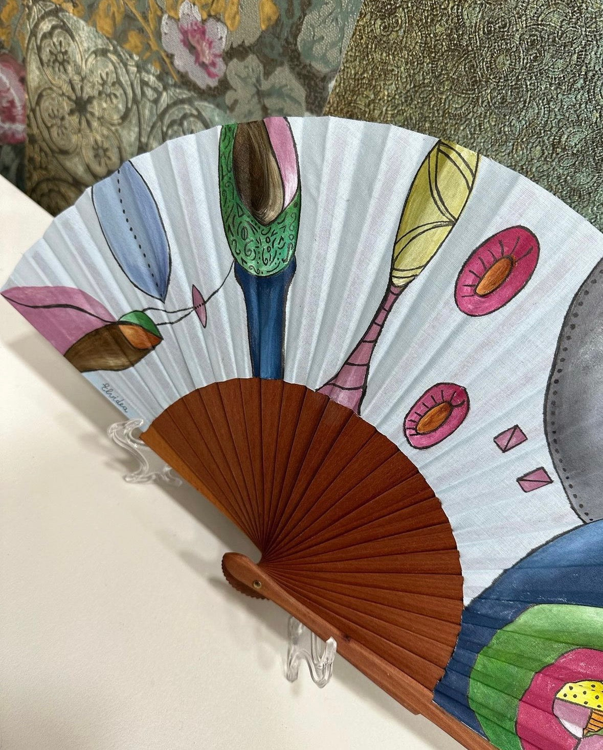 Hand painted fan